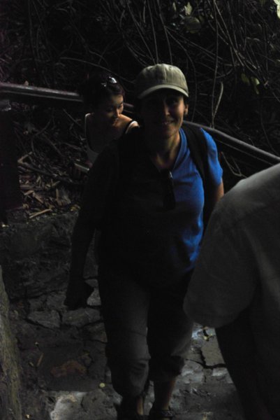 Pili entering the cave