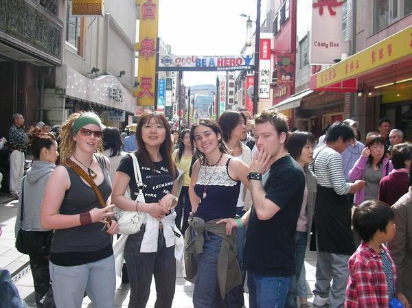 Jane, Mayumi, me and Yanick in the China Town of Yokohama