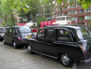 London taxis, all lined up