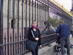 me at the gates of Buckingham Palace