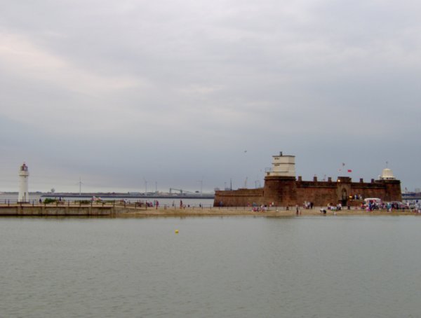 the lighthouse and Fort Perch Rock 