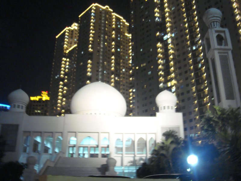Mosque & apartment building