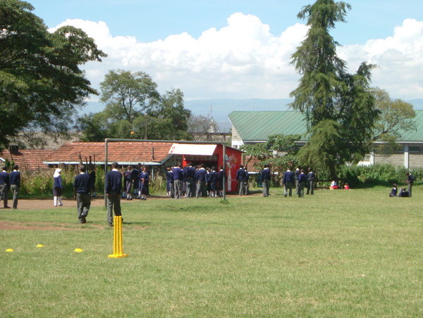 Menengai School - Children queuing at breaktime