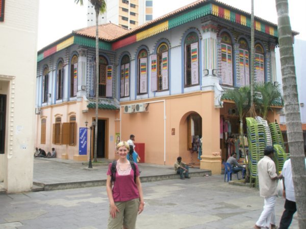 Melissa in front of Temple, Singapore