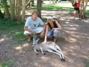 Brent & Erin & the kangaroo