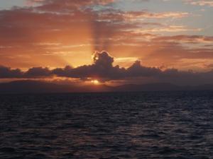 Sunset while sailing