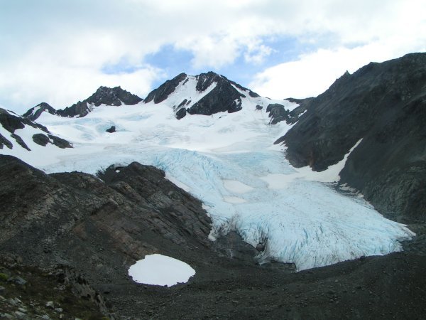 Gletsjer vlakbij de pas