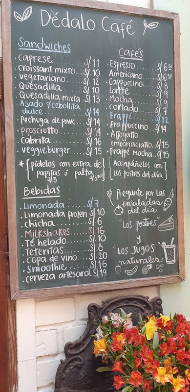 Typical "hole in the wall cafe" menu