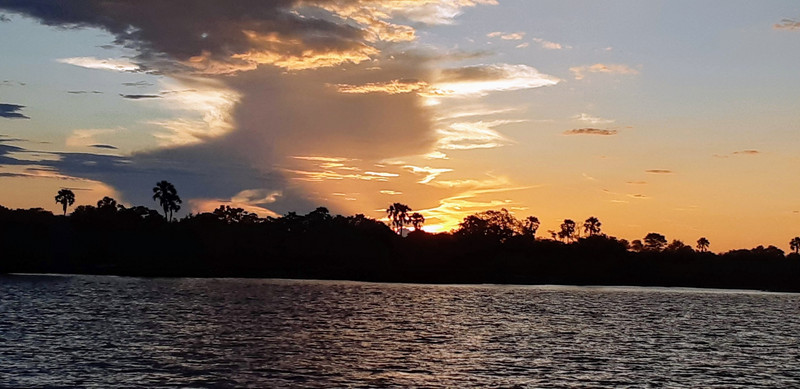 Sunset over the Zambezi.