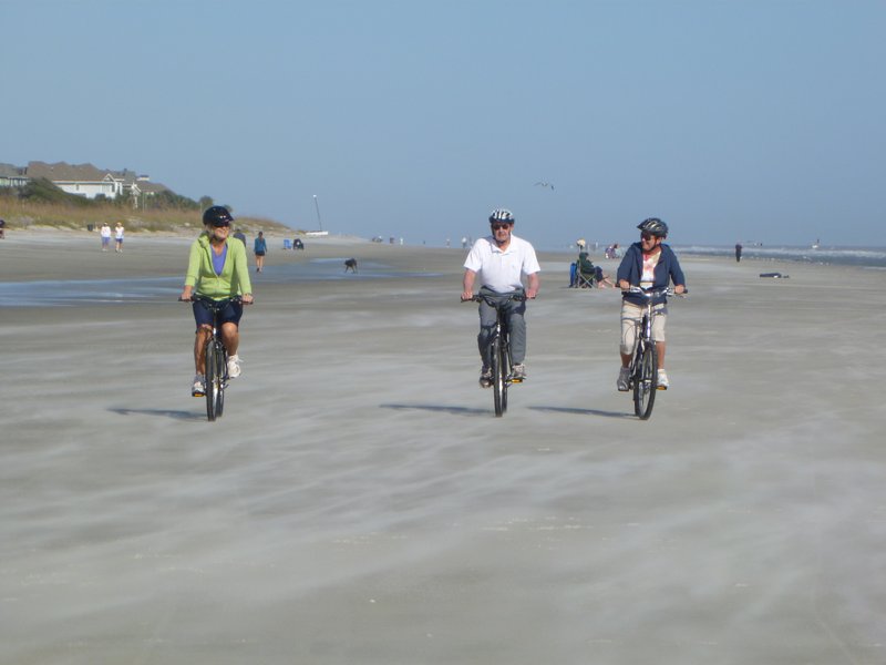 beach biking with Ross and Brenda