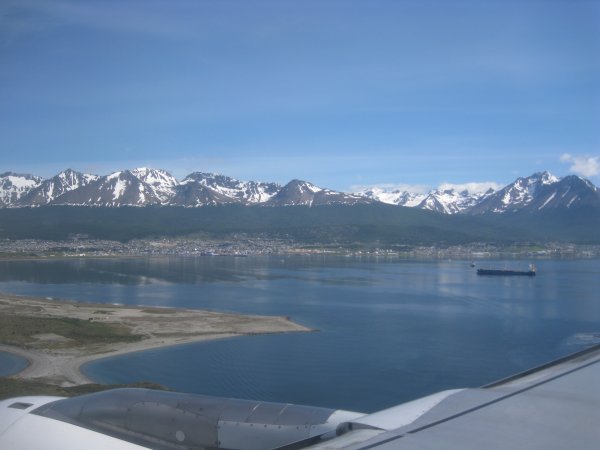 Ushuaia vanuit het vliegtuig