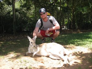 Andrew with a Kangaroo