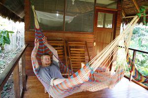 Andrew Relaxing at the Anaconda Lodge