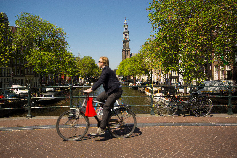 Cyclist in Amsterdam