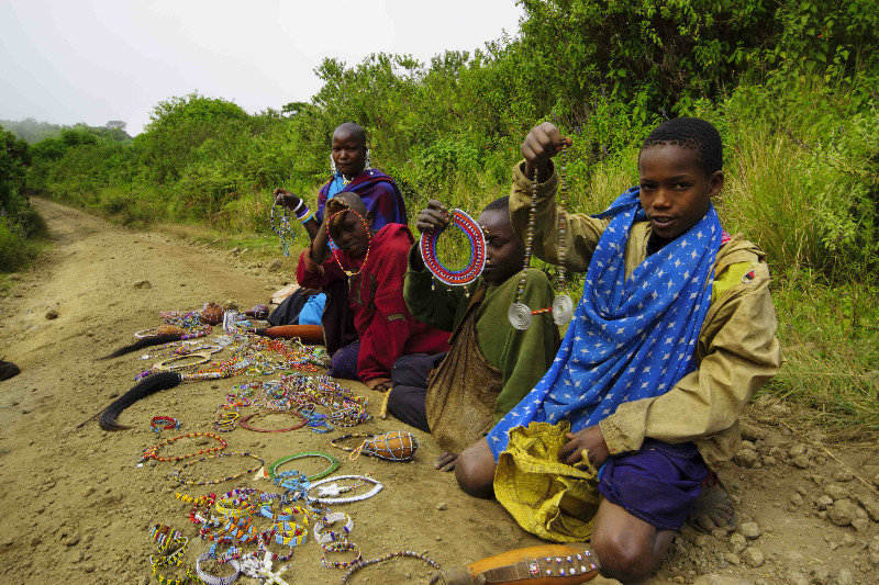 Children Selling Maasai Jewellry