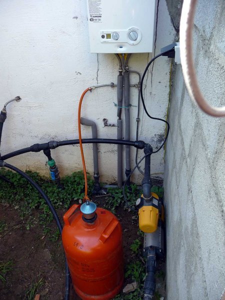 Gas Bottle next to pump