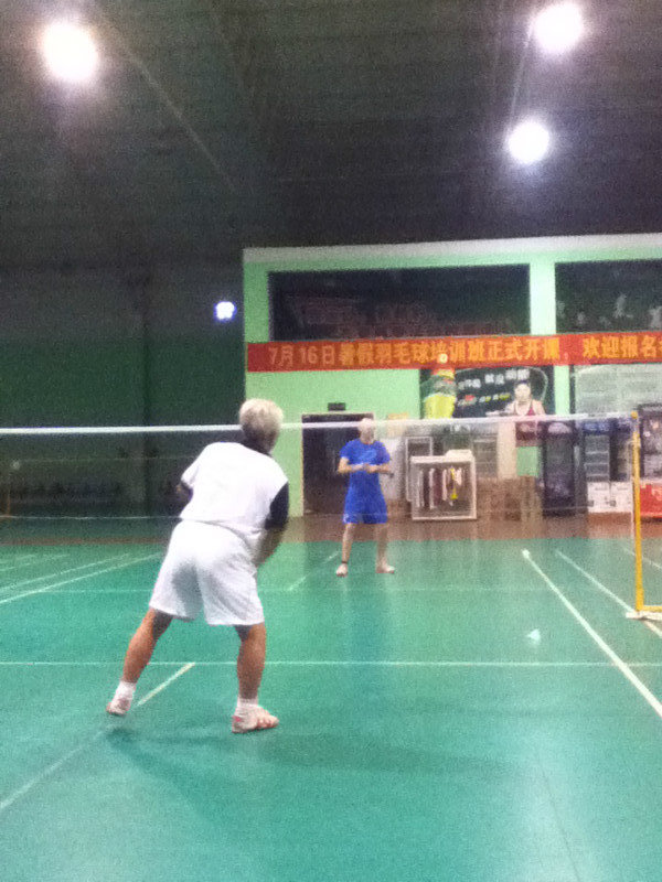 badminton with a 73 yr old