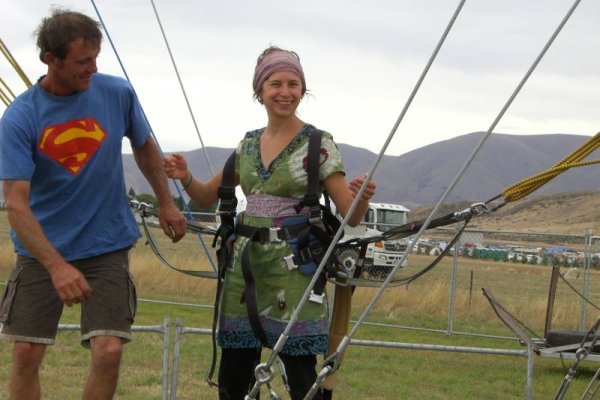 Simone beim Reverse Bungee