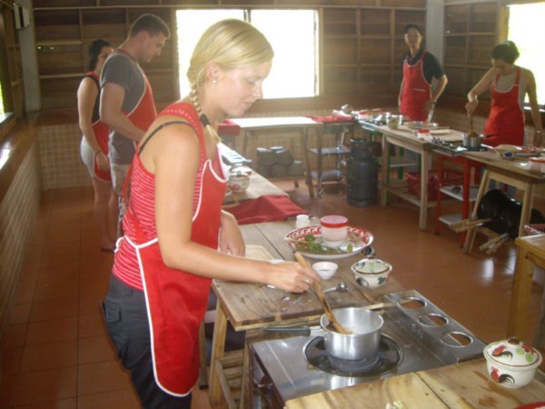Maja making curry...