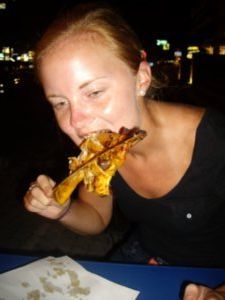 Maja devours a chicken