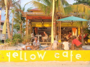Chilling at the yellow cafe on Cenang Beach