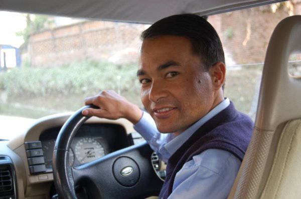 Our expert driver in Kathmandu's traffic