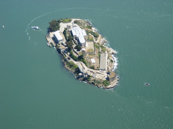 Alcatraz from dipped wings