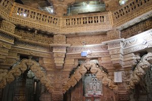 Intricate carvings in the Jain temples