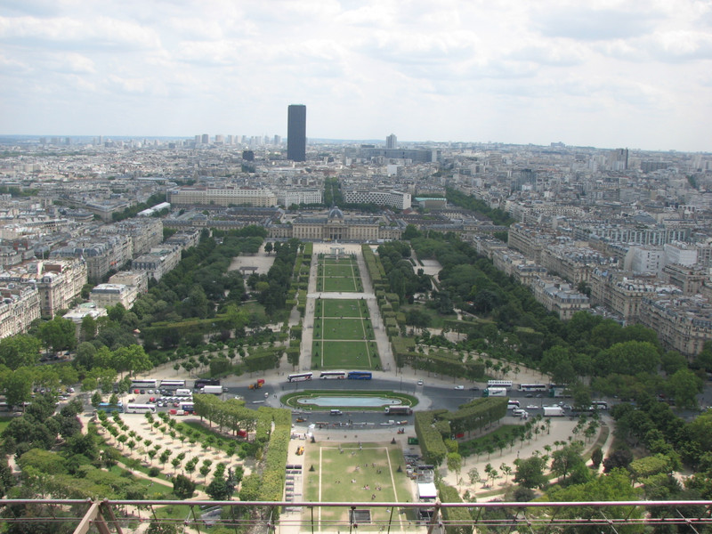 An aerial view from the top of Eiffel Tower