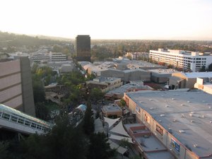 An aerial view of the studios