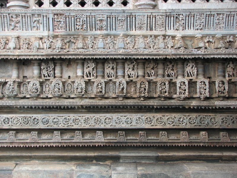 The intricate wall carvings