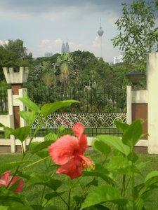 Hibiscus, the Petronas Twin Towers and the KL Tower