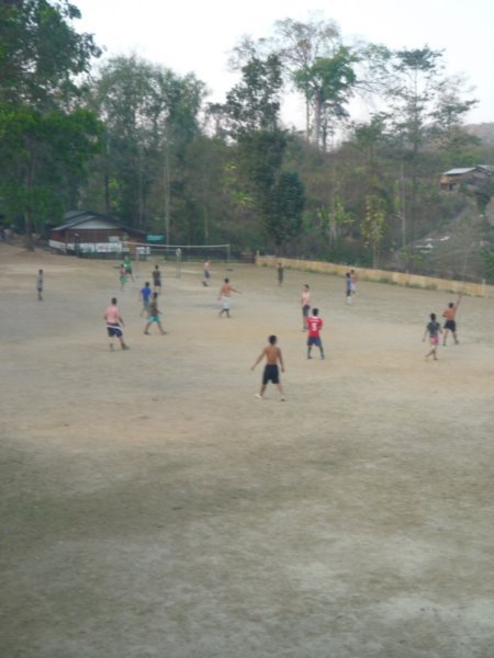 Football with the villagers