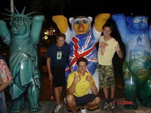 Us by the British Bear after Climbing the Harbour Bridge!!!