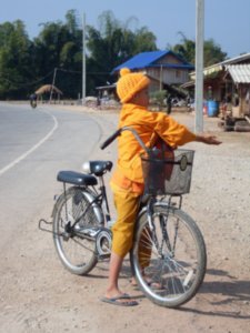 monk on a bike