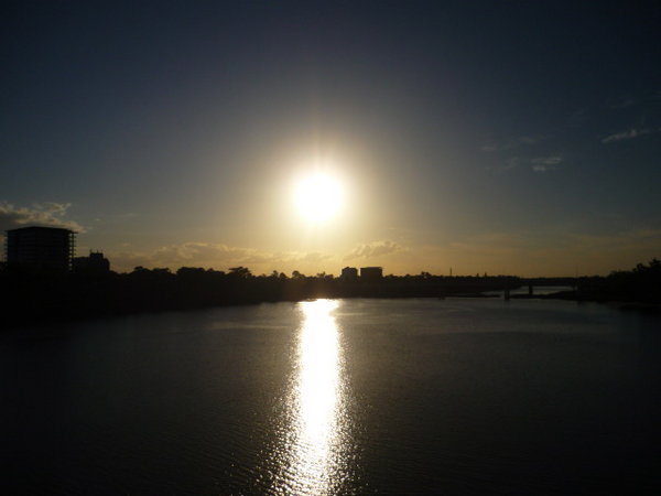 sun down over the Fitzroy river
