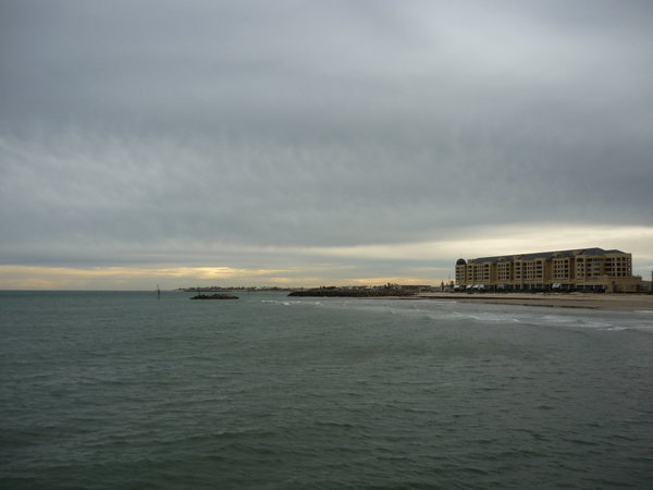 view from Glenelg pier, yes it was a wee bit chilly