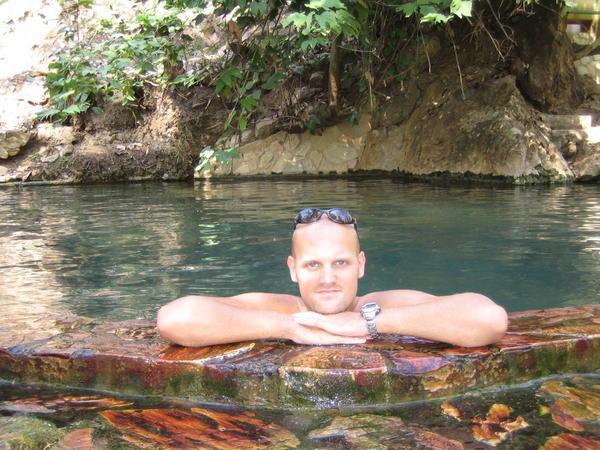 Relaxing in the hot spring