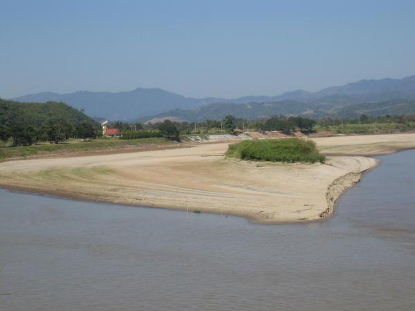 Mekong River separating Thailand, Burma and Laos
