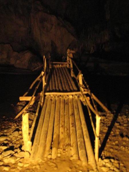 Bridge inside cave