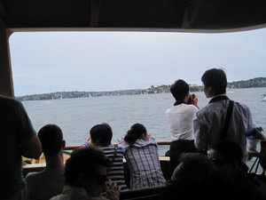 the crowded manley ferry
