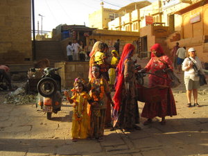 a gypsy family plying their trade 