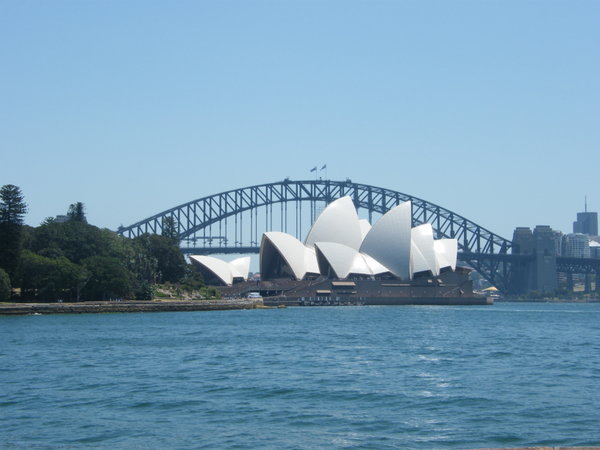 View of the Opera House and Bridge from the gardens