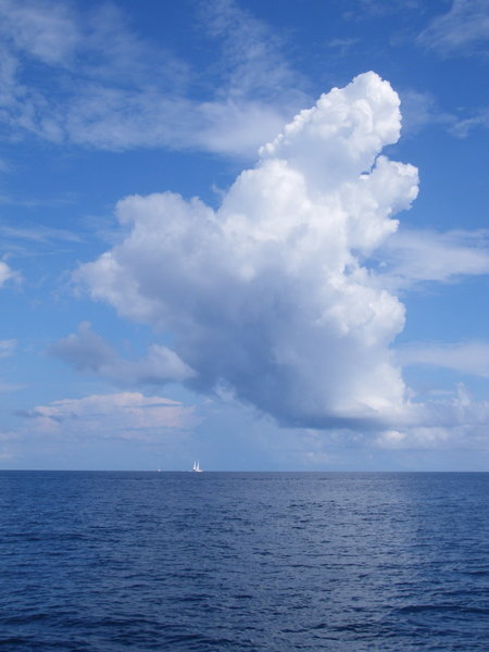 Nice cloud (with yacht) on way to GBR