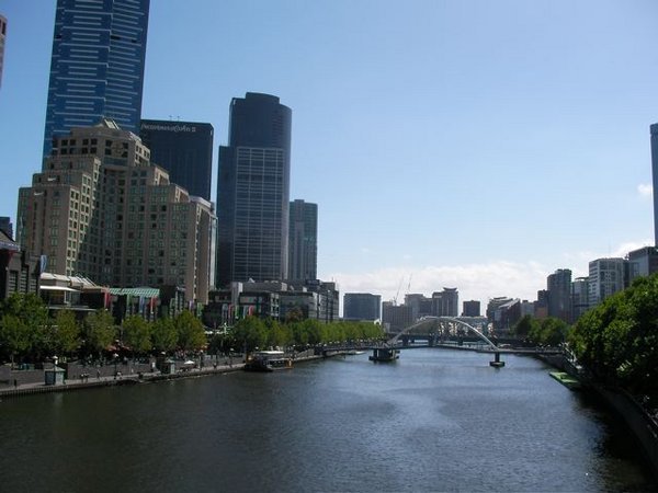 Yarra river from bridge on Flinders Street