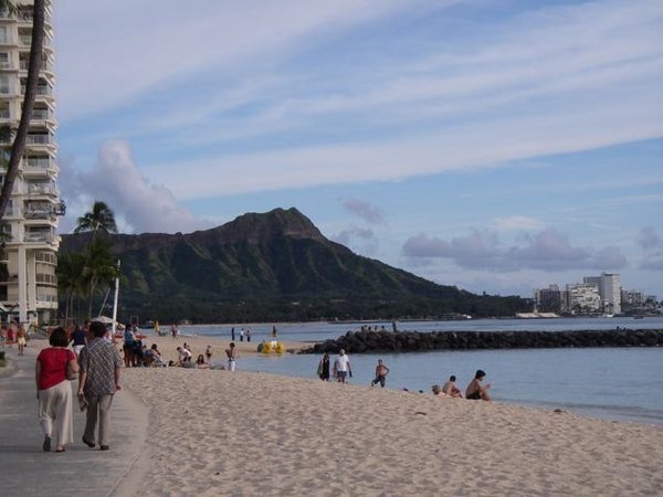 Waikiki beach looking towards Diamond Head