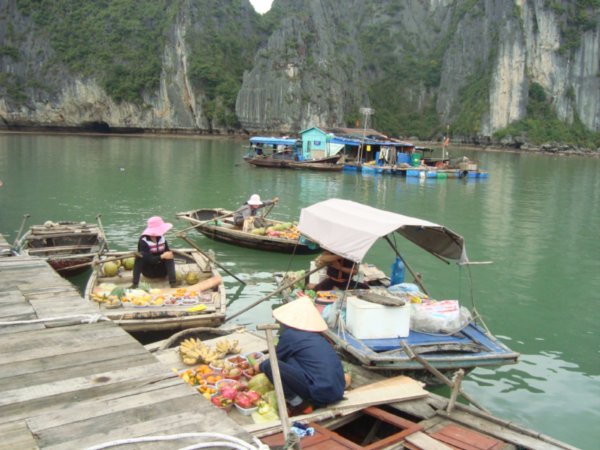 Floating markets on Halong Bay