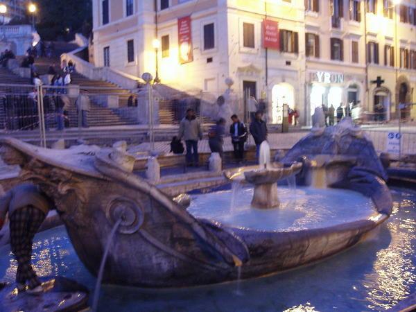 fountain at the bottom of the spanish steps