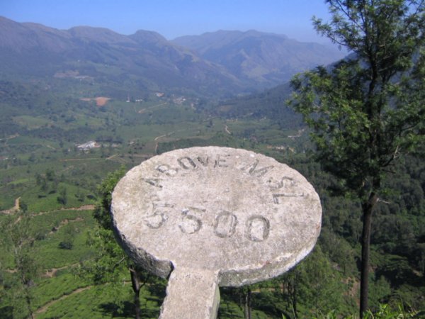 Sign-post showing height (5500 meters)