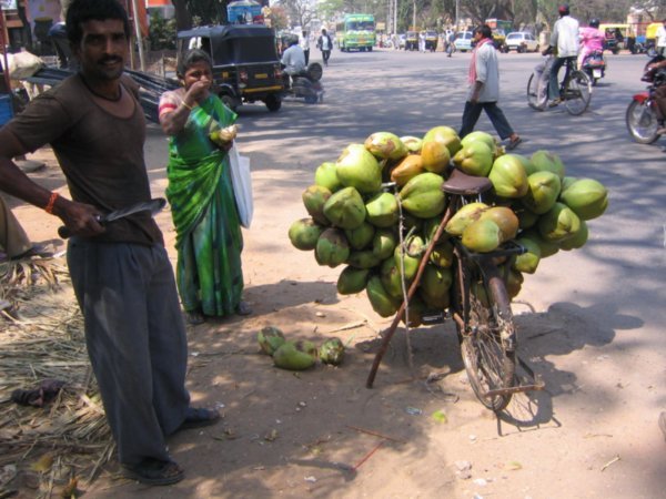 Bicycle with coconuts